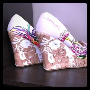 Ed Hardy Wedge Sandals 👠🖤